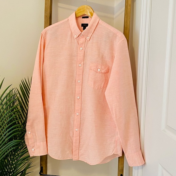 J. Crew Men's Light Coral Button-Down Shirt - Picture 7 of 10